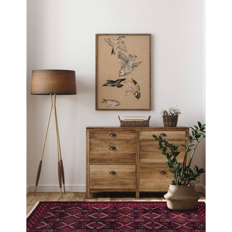 ECARPETGALLERY Hand-knotted Teimani Black, Red Wool Rug - 3'5 x 6'3