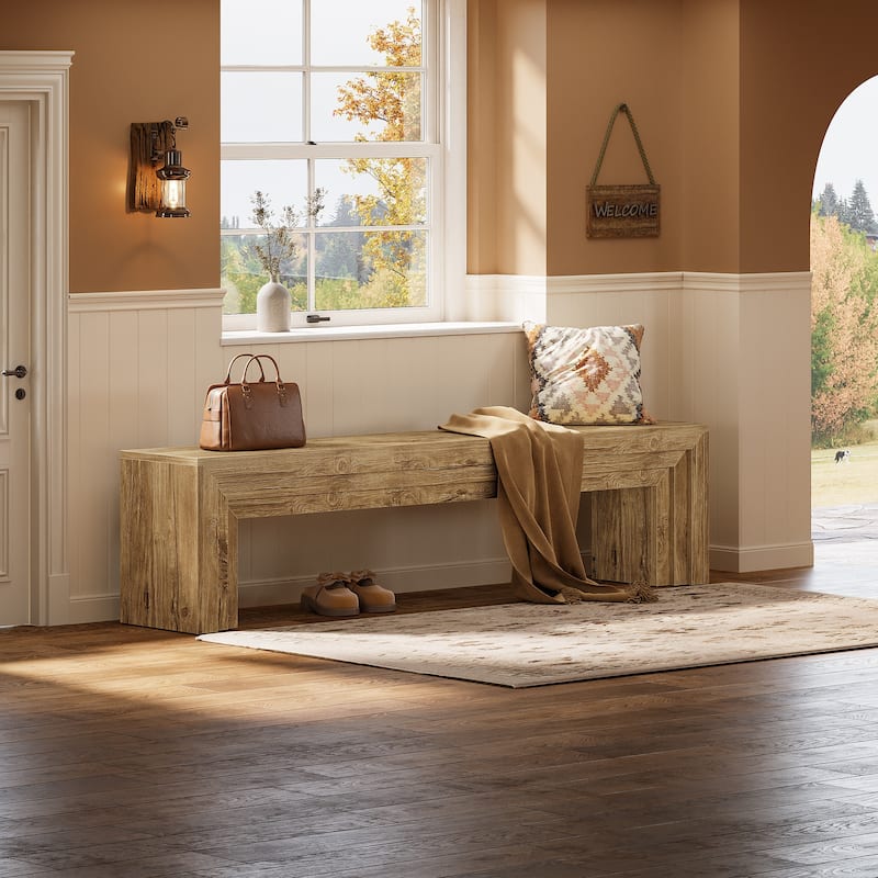 71" Extra Long Wooden Entryway Bench, Shoe Bench Indoor Seating for Hallway, End of Bed, Living/Dining Room, Sofa Back