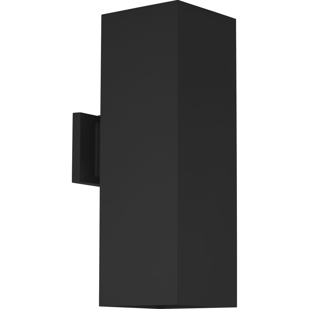 6" Square Up Down Wall Lantern Two-Light Modern Black Outdoor Wall Lantern with top lense - 6 in x 9 in x 18 in