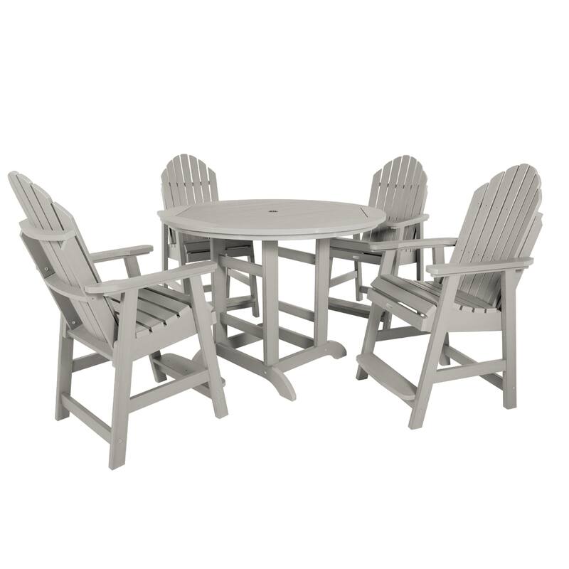 Hamilton 5-Piece Outdoor Counter Height Dining Set - 48" Round Table - Harbor Gray
