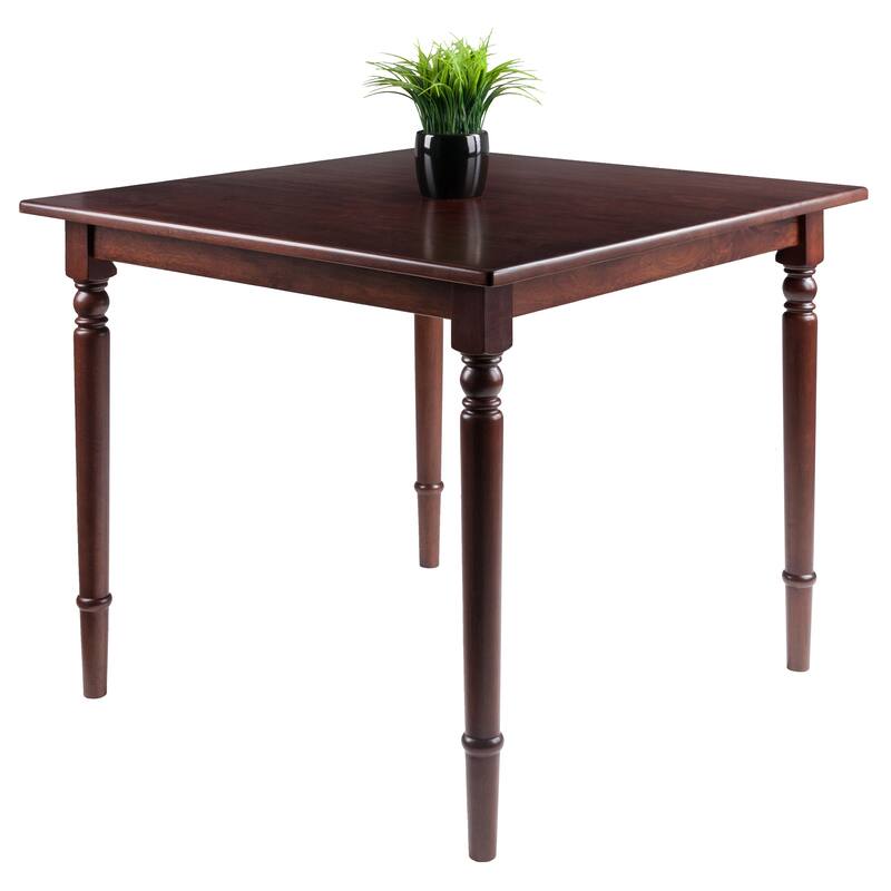 35.75" Walnut Elegant Mornay Square Shaped Top Dining Table