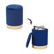 preview thumbnail 13 of 88, Adeco Round Storage Ottoman Footrest Stool Velvet Gold Plating Base