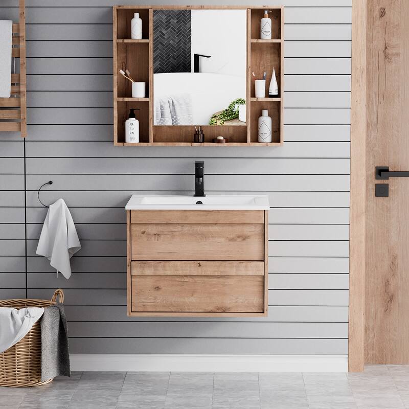 Wall Mounted Bathroom Vanity Sink Combo Cabinet Vanity Set - 24 in