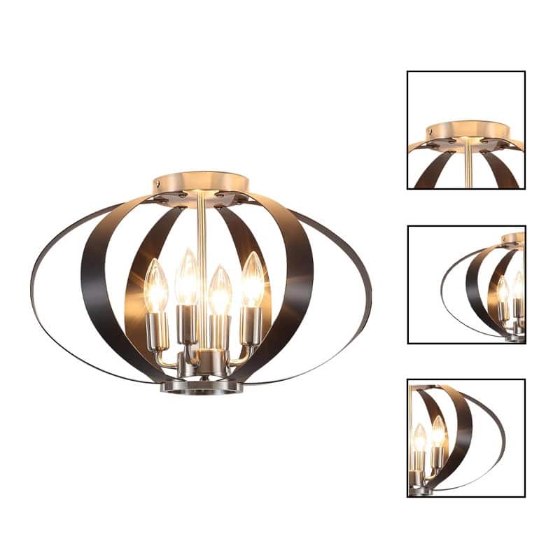 4 Candle light bulbs black , brushed nickel ceiling light metal bathroom light - N/A