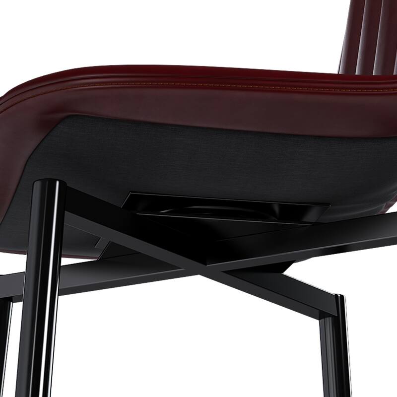 Modern Bar Stools with Swivel Mechanism, PU Padded Seats with Back Support & Metal Legs (Set of 2)