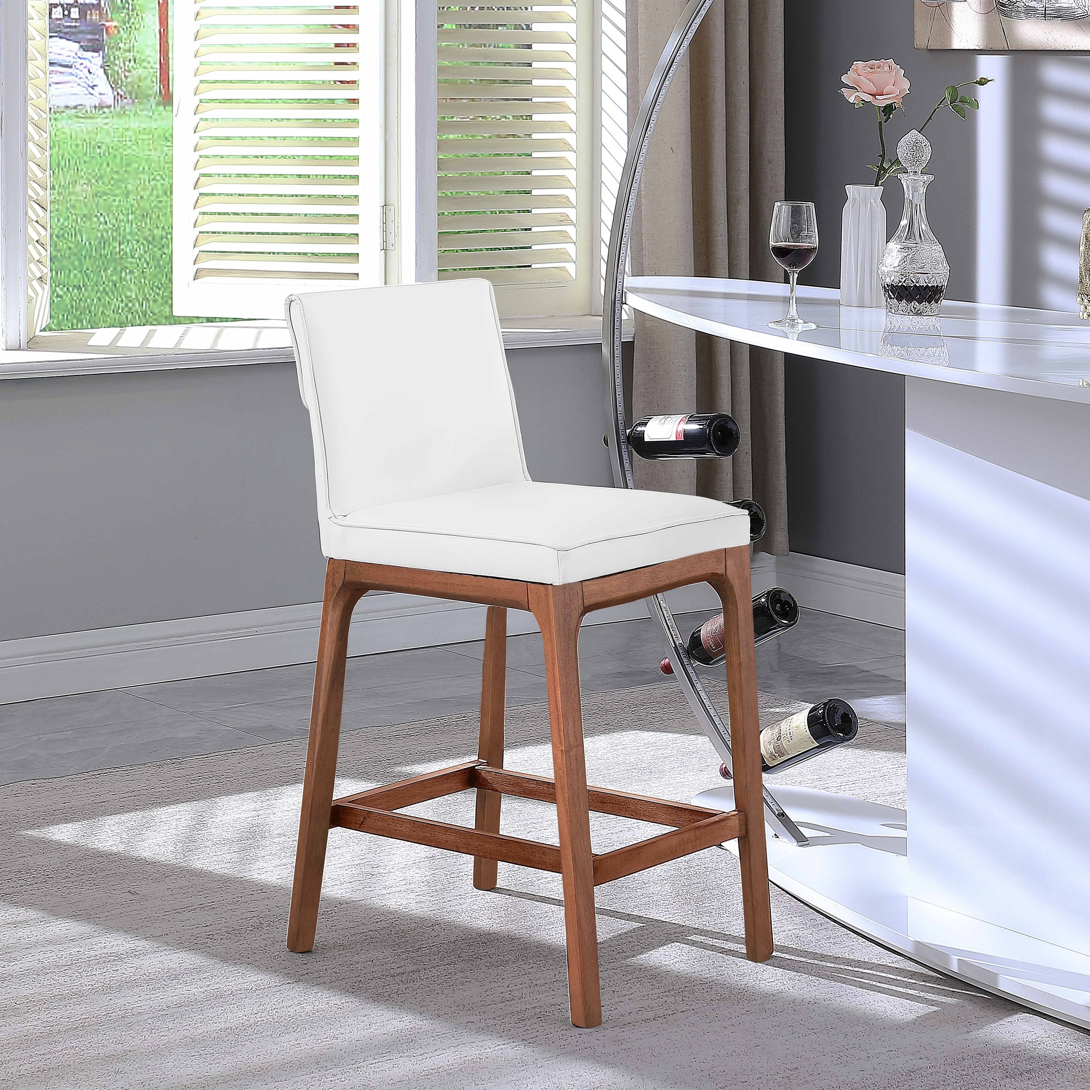 White low shop back bar stools