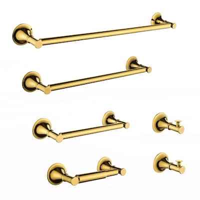 6 Piece Bathroom Towel Rack Set Wall Mount