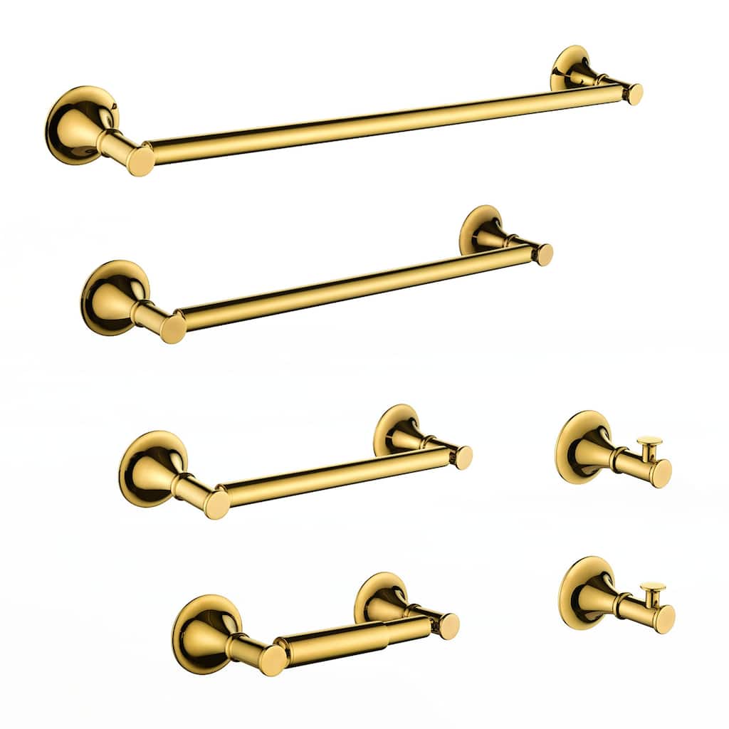 6 Piece Bathroom Towel Rack Set Wall Mount
