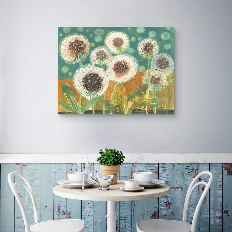 Dandelions in Field by Maret Hensick Canvas Art Print