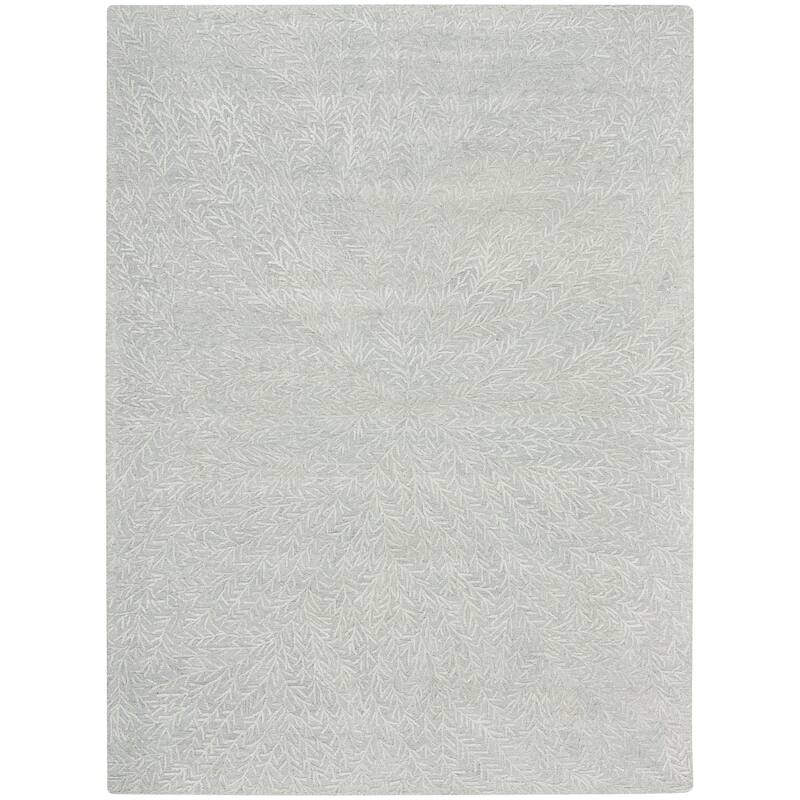 Michael Amini Star Contemporary Textured Botanical Abstract Glam Area Rug