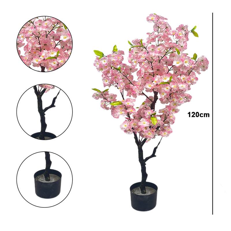 Artificial Cherry Blossom Plants for Home Decor Indoor