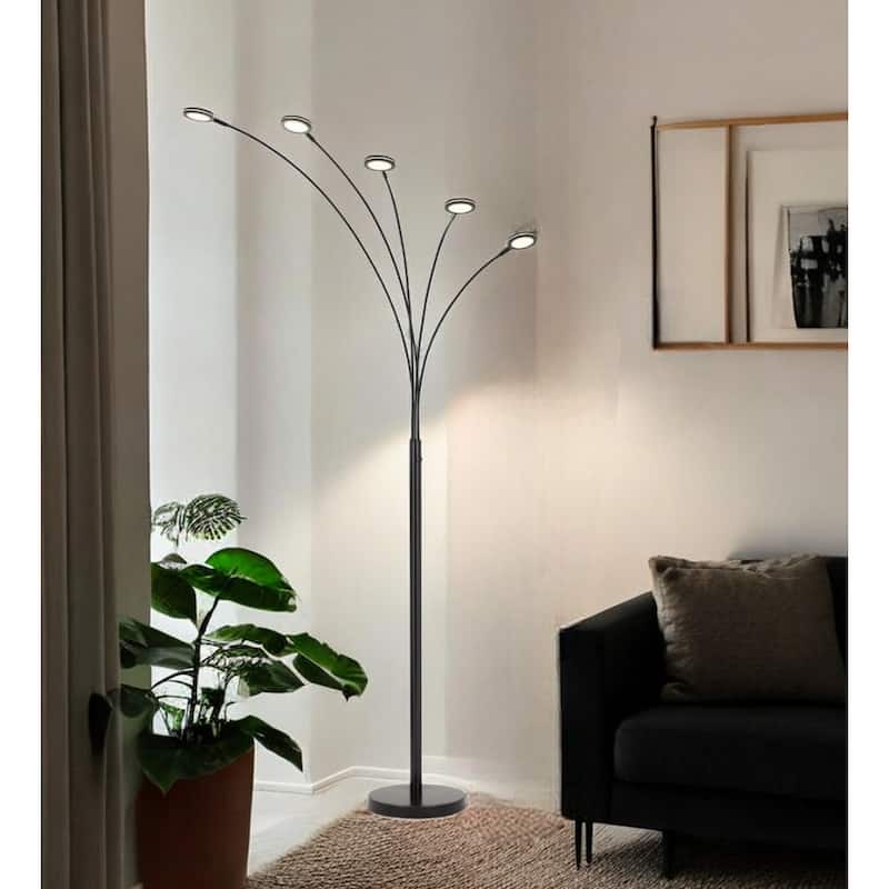 72" Five Light Led Arc Floor Lamp