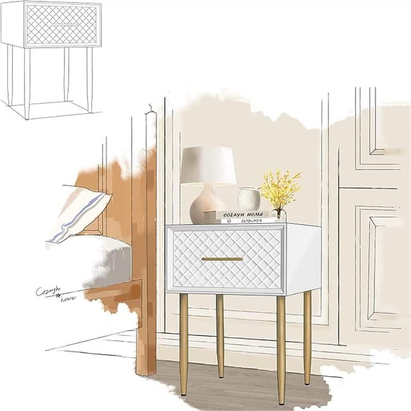 Drawer Nightstand Side Table