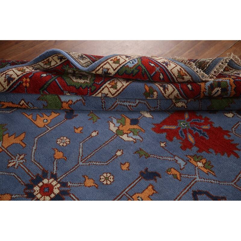 Blue Heriz Serapi Area Rug Hand-Knotted Wool Carpet - 8'9"x 11'11"