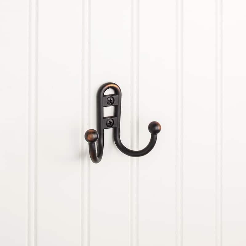 Elements Hooks Double Robe Hook - Brushed Oil Rubbed Bronze