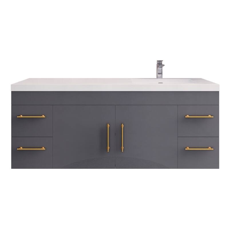 Eliza 60'' Wall Mounted Vanity with Single Sink on the Right