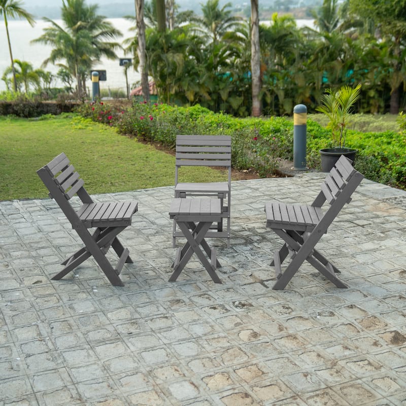 San Juan Fully Assembled All-Weather Recycled HDPE Outdoor Folding Bistro table