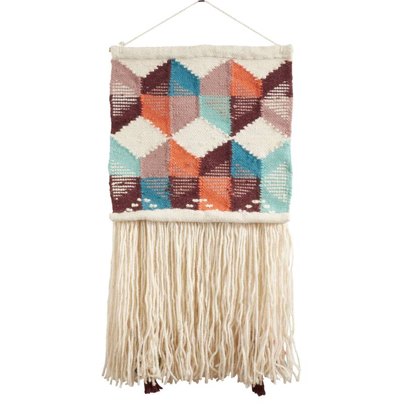 Tassel & Fringe Design Textured Woven Wall Hanging