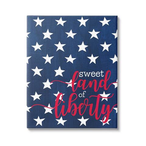 Stupell Industries Sweet Land Of Liberty Americana Canvas Wall Art, Design by Alli Rogosich