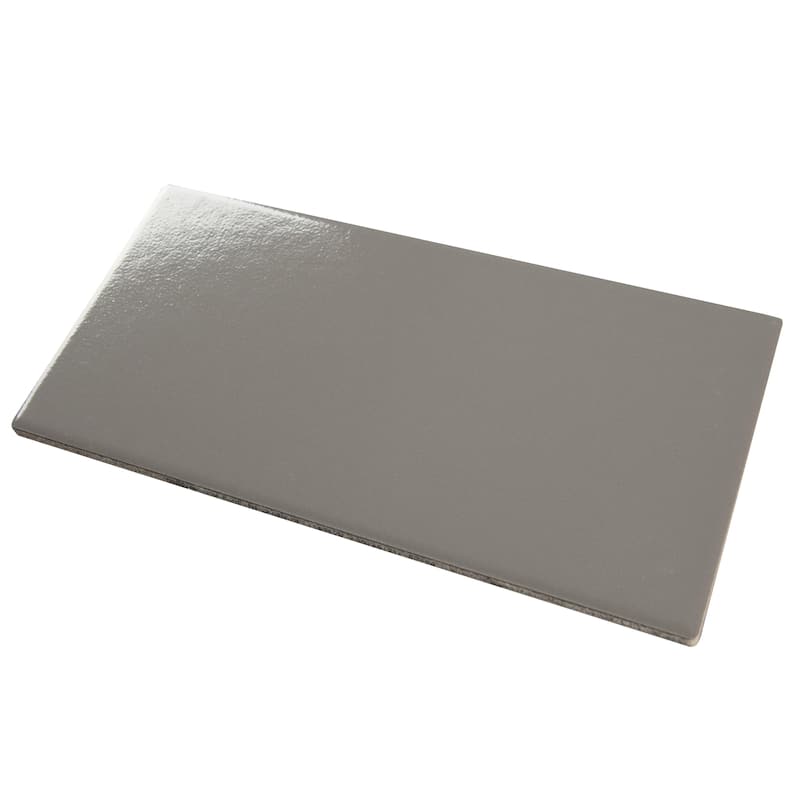 Merola Tile Piscina Brick Glossy Dark Grey 9-5/8" x 19-1/2" Porcelain Floor and Wall Tile