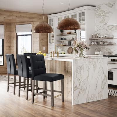 Leila Upholstered 25" Counter Height Bar Stool