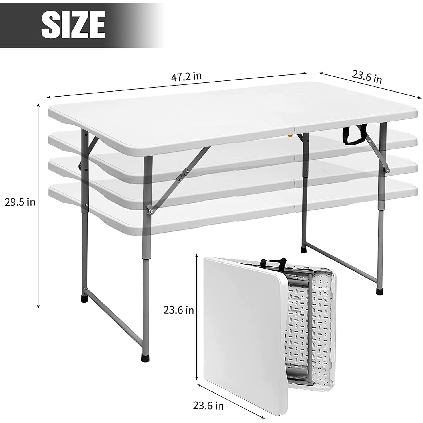 Folding Table with Durable Resin Surface On Sale Bed