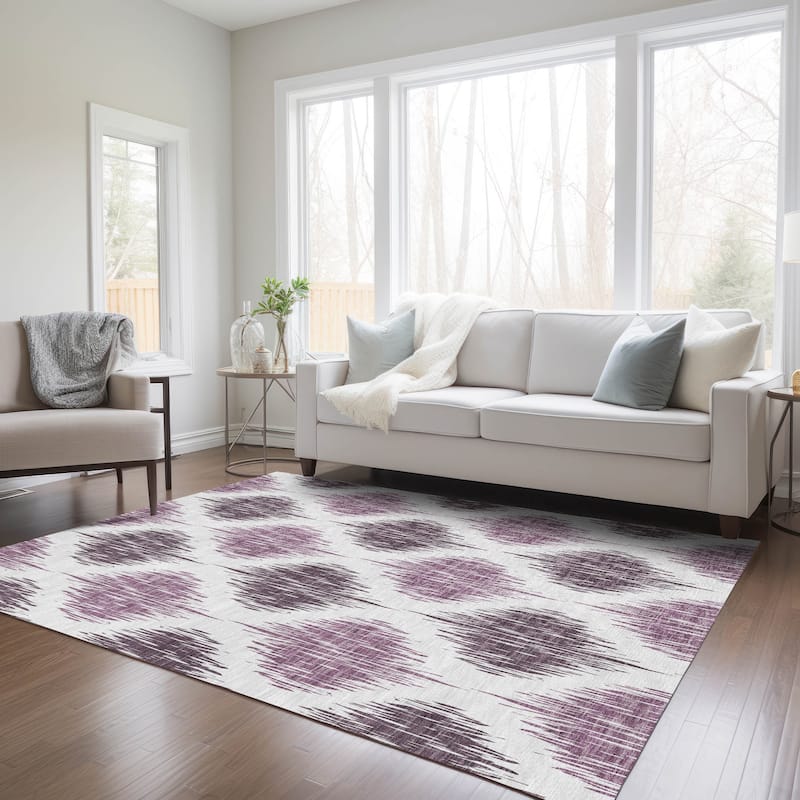 Machine Washable Indoor/ Outdoor Chantille Geo Contemporary Rug