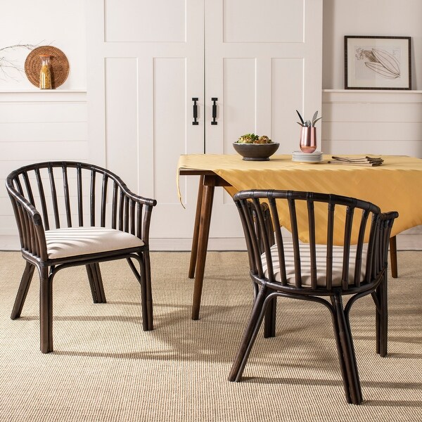 Safavieh Gino Black/ White Cushion Arm Chair - 24" x 23" x 31.5". Opens flyout.