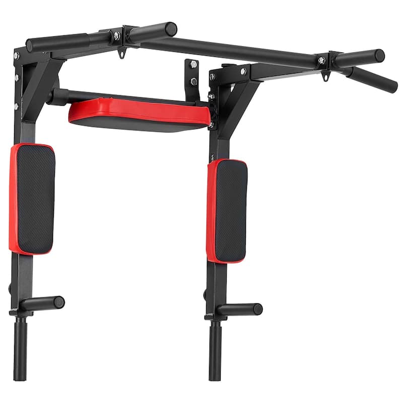 Multifunctional Pull Up Dip Bar Wall Mounted Heavy Duty Home Gym Chin Up Bar with Cushion Seat - 37.48” x 24.72” x 29.65”