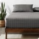 preview thumbnail 6 of 63, Bare Home Double Brushed Deep Pocket Fitted Sheet Full - Grid - Grey/White