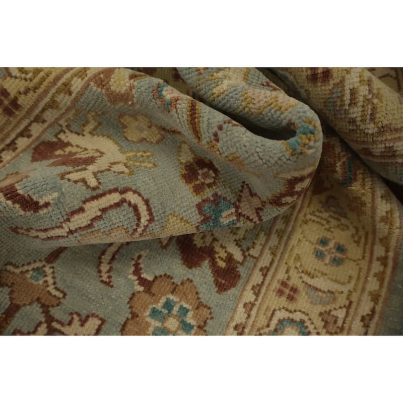 Hand Knotted Oriental 100% Wool Carpet Traditional Floral Navy Blue & Blues Ziegler Area Rug - 3' 11'' X 2' 0''