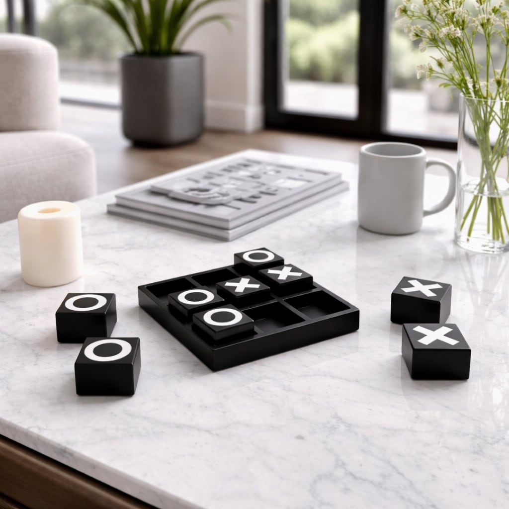 Classic Tic Tac Toe Game for Tabletop Decor - 6.0