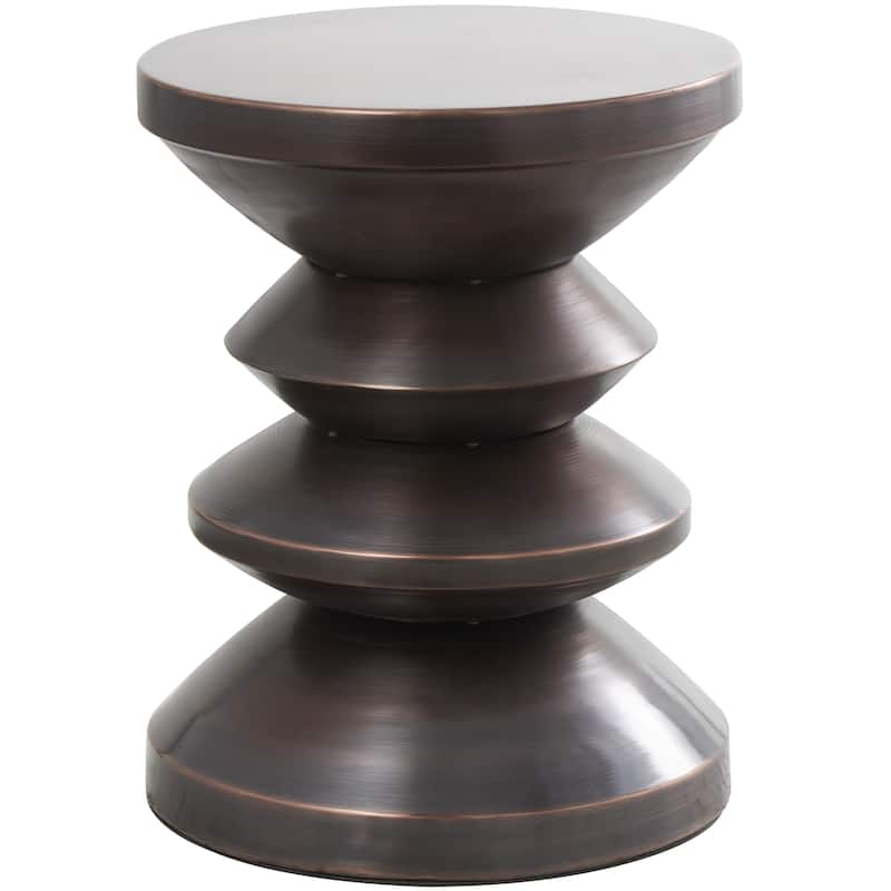 Metal Art Deco Inspired Side End Accent Table - Copper or Black - Roche River Decor - Copper