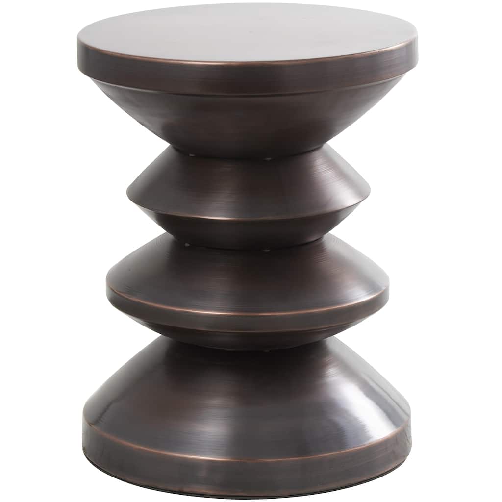 Metal Art Deco Inspired Side End Accent Table - Copper or Black - Roche River Decor