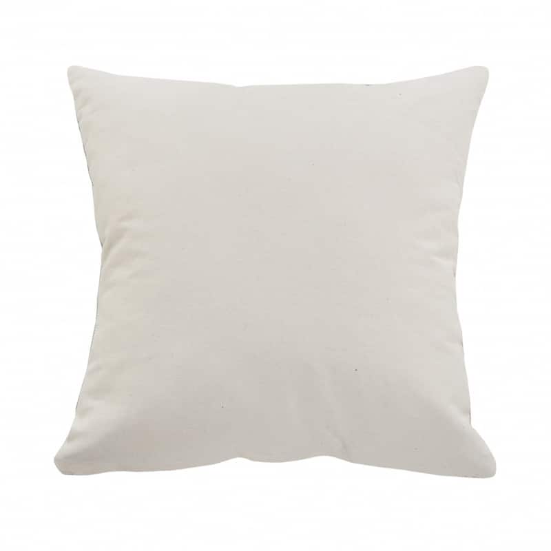 HomeRoots 20" X 20" White Blue Gray And Tan 100% Cotton Striped Zippered Pillow
