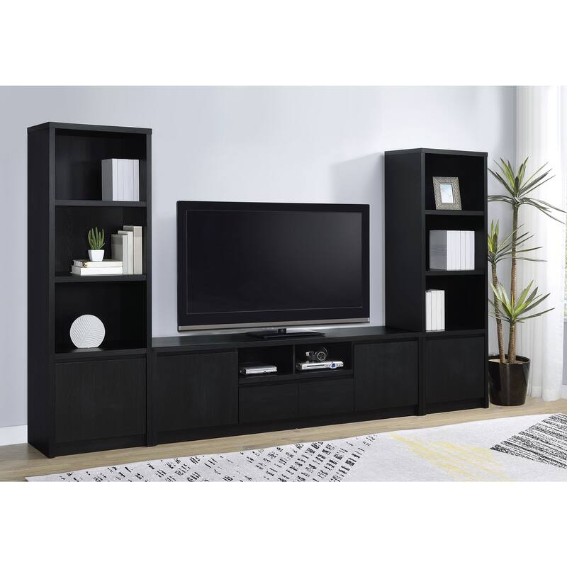Sloat Black 3-shelf Media Tower Entertainment Pier