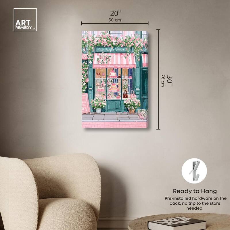 Whimsical Storefront Canvas by Art Remedy, Gallery Wrapped