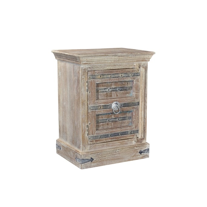 HomeRoots 36" White Solid Wood Distressed Nightstand