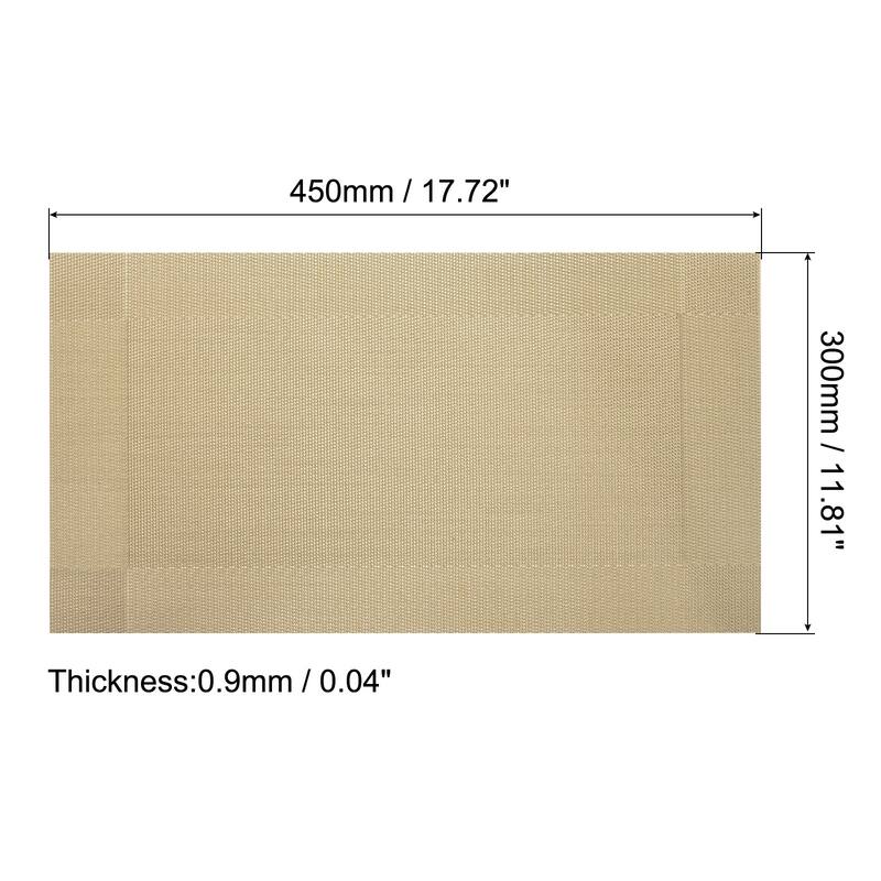 Place Mats 450x300mm 4pcs PVC Table Washable Woven Placemat, Golden