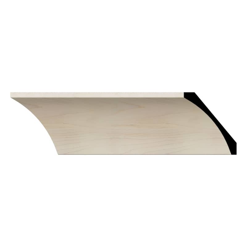 WM291: 4-in H x 3-1/2-in P x 5-1/4-in F x 96-in L Americraft Solid Hardwood Stain Grade Crown Moulding - Maple