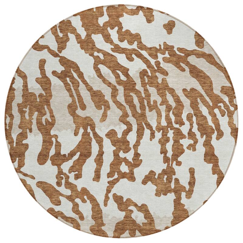 Machine Washable Indoor/ Outdoor Chantille Animal Print Abstract Rug