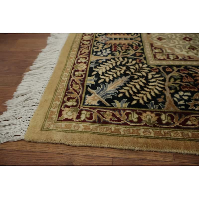 Hand Knotted Oriental 100% Wool Carpet Traditional Floral Yellow & Gold Aubusson Area Rug - 6' 9'' X 6' 2''