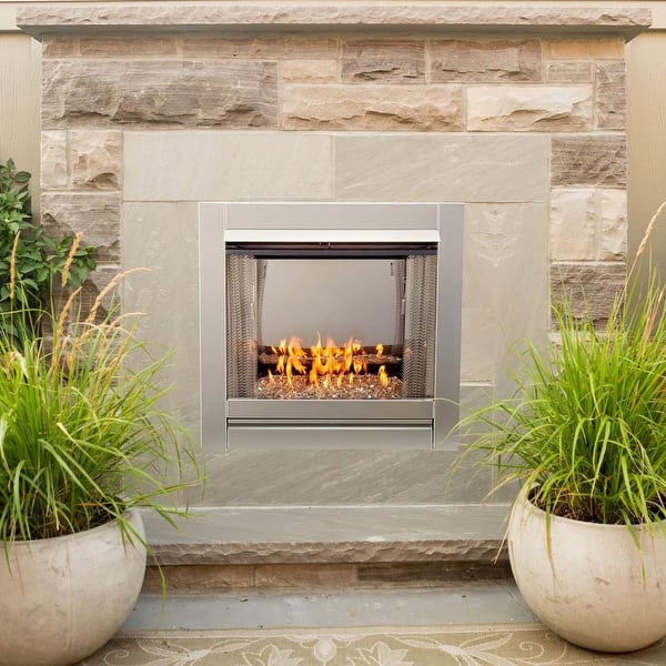 Duluth Forge Vent Free Stainless Outdoor Gas Fireplace Insert With
