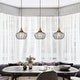 preview thumbnail 6 of 11, Alisar Modern Farmhouse Black Lantern Metal Kitchen Island Wire Pendant - D10" x H73"