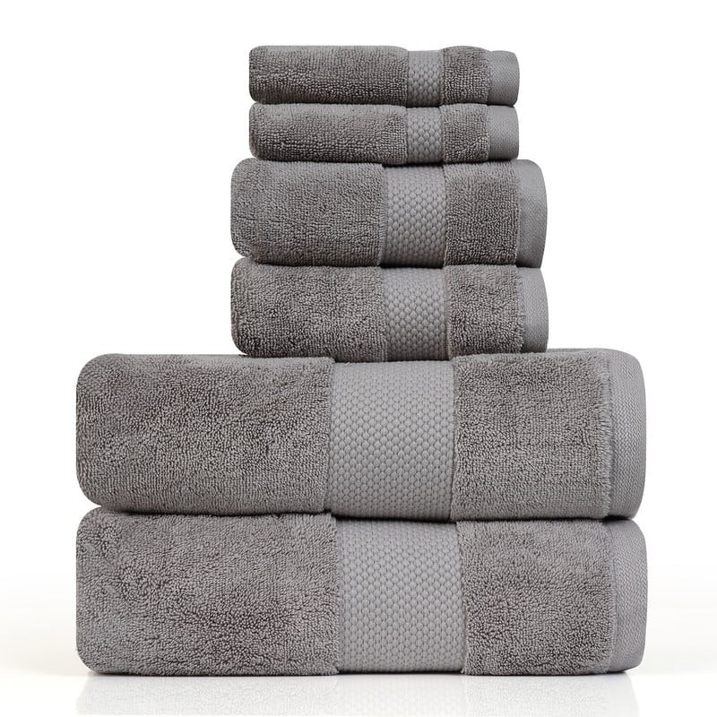 Farm to Home 630GSM Organic Towel Set of 6 - Stone