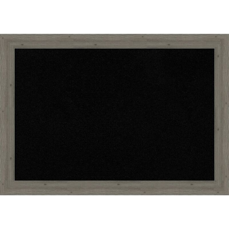 Fencepost Grey Narrow Wood Framed Black Corkboard Bulletin Board