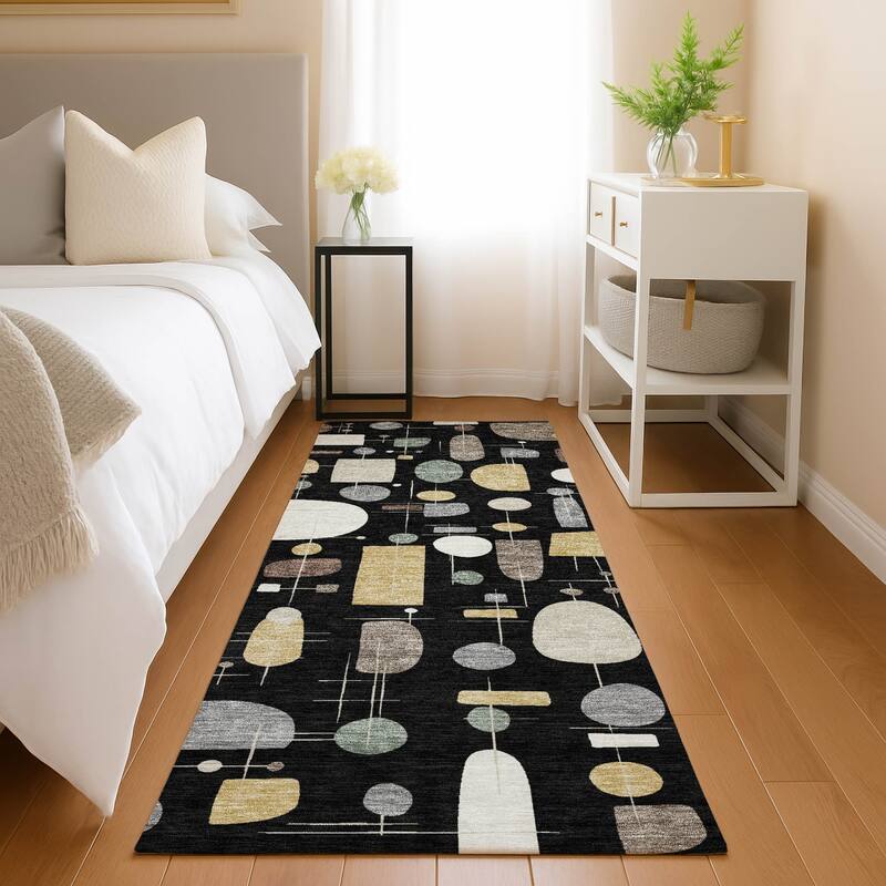 Machine Washable Indoor/ Outdoor Contemporary Fun Chantille Rug