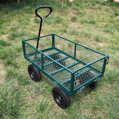 Multi-functional cart with 10-inch solid tires for gardening and farming