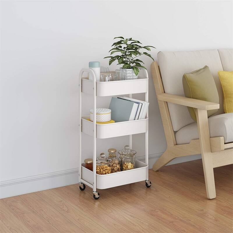 3-Tier Rolling Utility Cart - 11.25"D x 16.4"W x 31"H