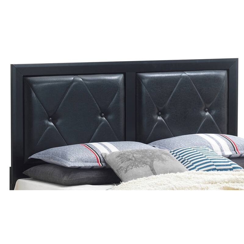 Tufted Upholstered Queen Panel Bed - 85" - Black